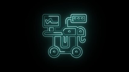 Glowing neon line optometry eye chart with blinking animation. Medical vision care icon HD video isolated on black background - Powered by Adobe