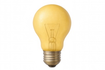 Classic light bulb isolated on transparent background, symbolizing creativity, innovation, and bright ideas