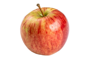Juicy red and green apple on black background