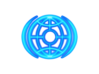 bright earth hologram icon digital isolated on white background, png, ai generated.