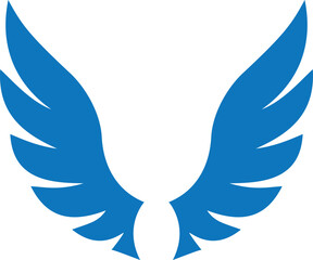 Blue Winged Emblem Vector Logo