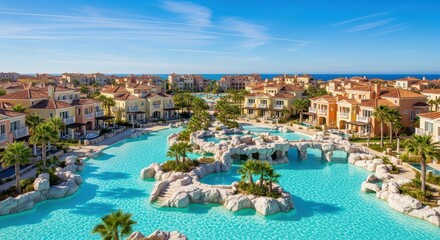 Fototapeta premium Luxury Resort with Pools and Villas - Aerial View