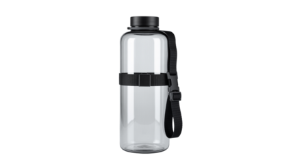 Durable clear water bottle with strap for active lifestyle hydration