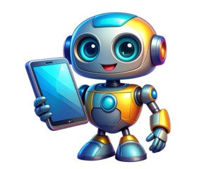Cartoon Cute AI Robot Illustration