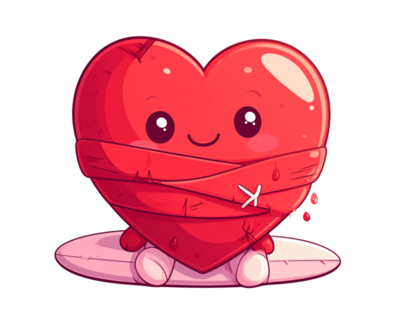  Cartoon Broken Heart Health Icon PNG