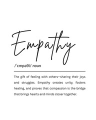 Empathy Definition Wall Poster, Positive Mindset Digital Print, Printable Artwork for Home Office Decor
