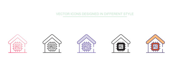 Ai Home icon design with white background stock illustration