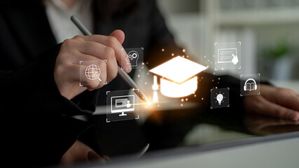 Online learning system combining digital education, e-learning, and virtual classroom to enhance learning, assessment, and global knowledge sharing. Latch