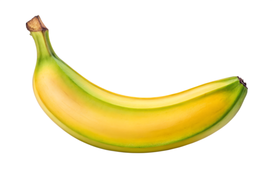 Single ripe banana against a black background - Powered by Adobe