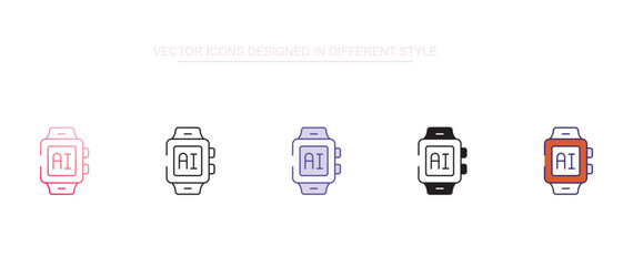 Fototapeta premium Ai Watch icon design with white background stock illustration