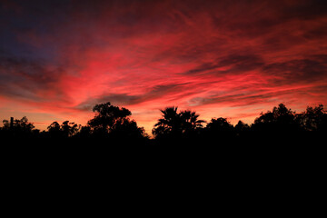 Spectacular sunset with clouds in Spain