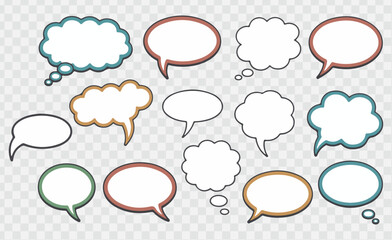 set of comic speech bubbles