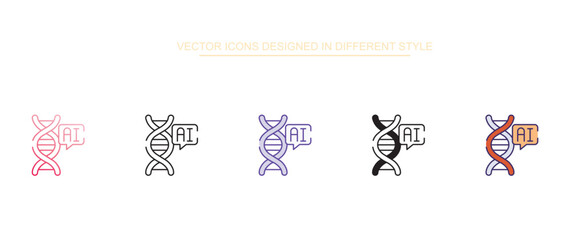 Ai Dna icon design with white background stock illustration