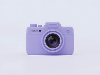 Lavender-colored silicone toy camera for babies and toddlers