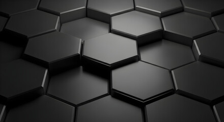 Abstract Dark Hexagonal Surface Design