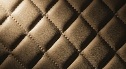 Fototapeta premium Luxury Leather Texture Background - Diamond Stitch Pattern