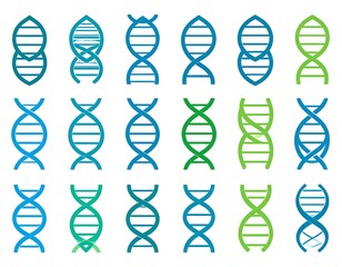 Variety of DNA helix graphic design