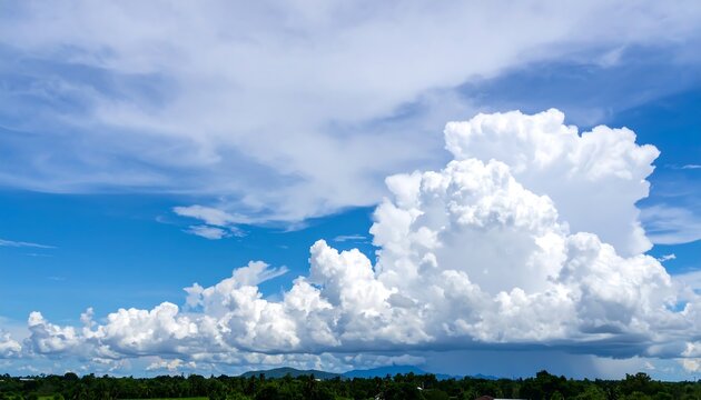 Vast sky with cumulus clouds