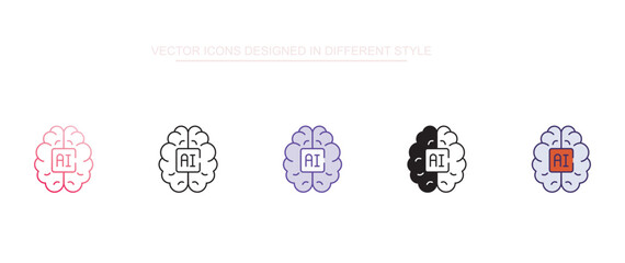 Ai Technology icon design with white background stock illustration