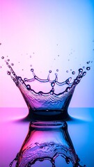 Vibrant water splash in gradient light