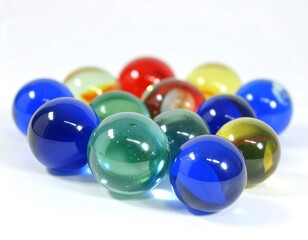 Colorful glass spheres clustered together