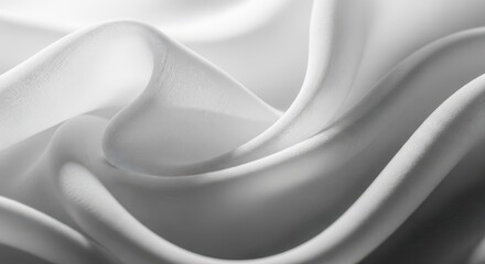 Obraz premium White Fabric Texture, Soft Waves, Elegant Textile Background