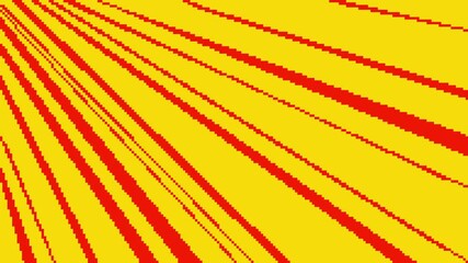 Retro comics pop art pixel art video design. Abstract red yellow pixelated video, Manga Energy Time Speed Rays Animation. Abstract of rapidly moving speed of diagonal stripes in pixelated style