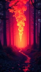Intense infrared glow emanating from an unknown source, heat haze distorts the surroundings, suggesting an unseen energy A mystery unfolds in the heart of this thermal anomaly , hot, physics