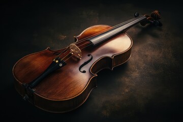 Fototapeta premium Classic Wooden Cello: A Standalone Masterpiece Embracing the Essence of Stringed Harmony in Music