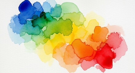 Rainbow Spectrum in Watercolor: Vibrant and evocative, a spectrum of colors dances across the canvas in a mesmerizing display of watercolor.