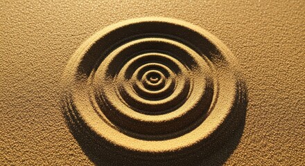 Zen Garden Sand Pattern: Concentric Circles