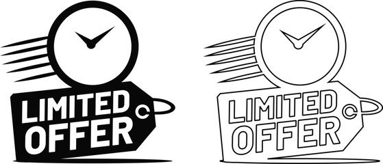 Limited offer clock price tag icon vector illustration 

