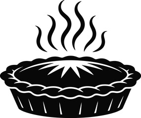 Classic Pie Silhouette Vector Illustration A Black and White Culinary Icon A Delicious Dessert Graphic A Perfect Addition to Any Design Project