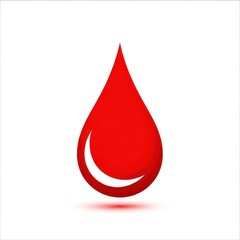 Symbol of red blood drop iconic healthcare medical science fluid drop icon white background