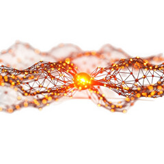 Fototapeta premium Abstract network of glowing lights isolated on transparent background transparent background