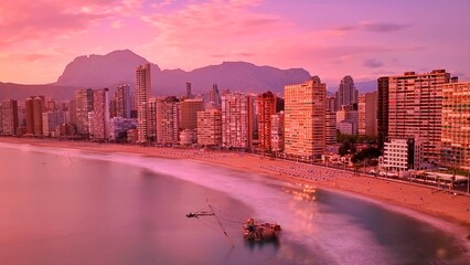 Benidorm sunset landscape 