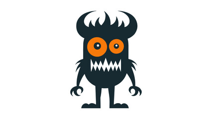 funny monster shape with one big and one small eye and horns on the head