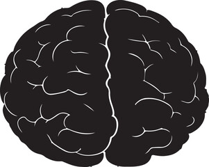 Brain in silhouette with dots style white background.