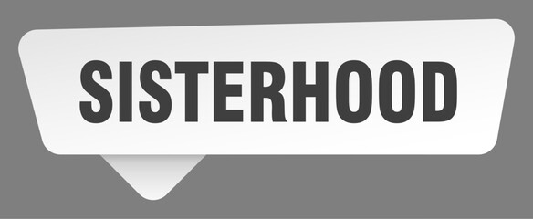 sisterhood sign. sisterhood white sticker isolated on gray background