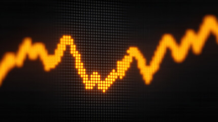 Gold price surge, Gold price surge graph shows financial market trend with glowing orange line on dark digital screen