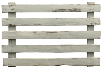 Old weathered gray wooden grate with peeling paint isolated on a white background.