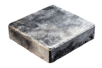 Square block of raw unrefined lead metal isolated.