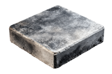 Square block of raw unrefined lead metal isolated.