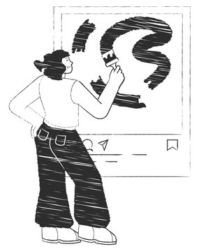 Woman creating artistic content