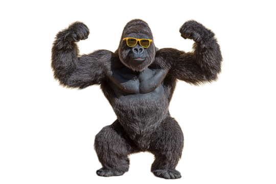 Cool Gorilla in Sunglasses Showing Biceps 