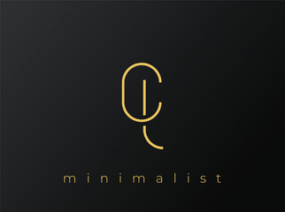 CL Minimalist Logo with Interlocking Shapes on Solid Black Background. A clean and modern minimalist logo design.