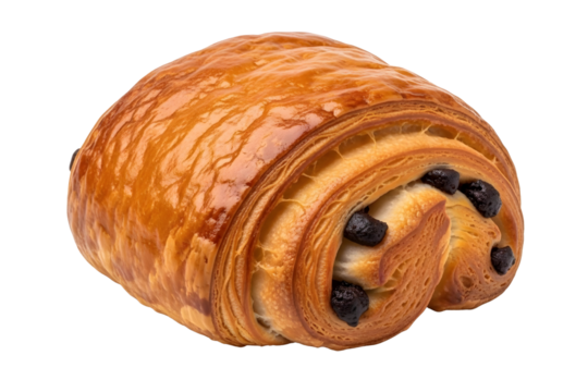 Pain au chocolat isolated on transparent background