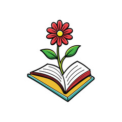 Creative design of a flower blooming from open book pages