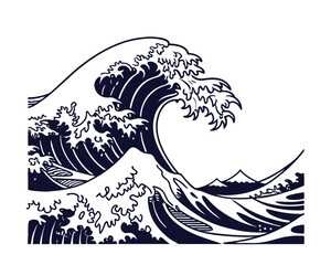 The Great Wave Vector Illustration Traditional Japanese Art Style for Posters and Prints Artistic Ocean Wave Symbol