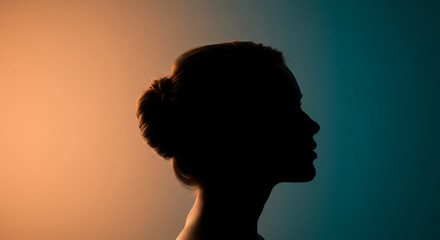 Silhouette profile of a woman